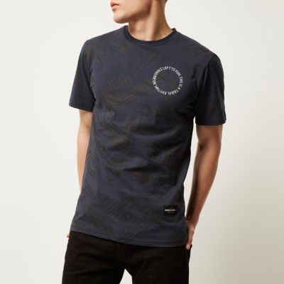 Navy RAREGOODS.CO print t-shirt